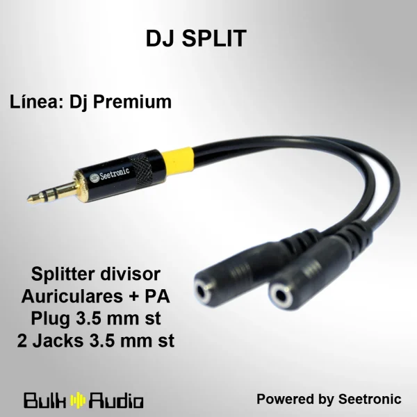 Cable de audio de miniplug stereo a 2 minijack dual mono [DJ-SPLITT] - Imagen 2