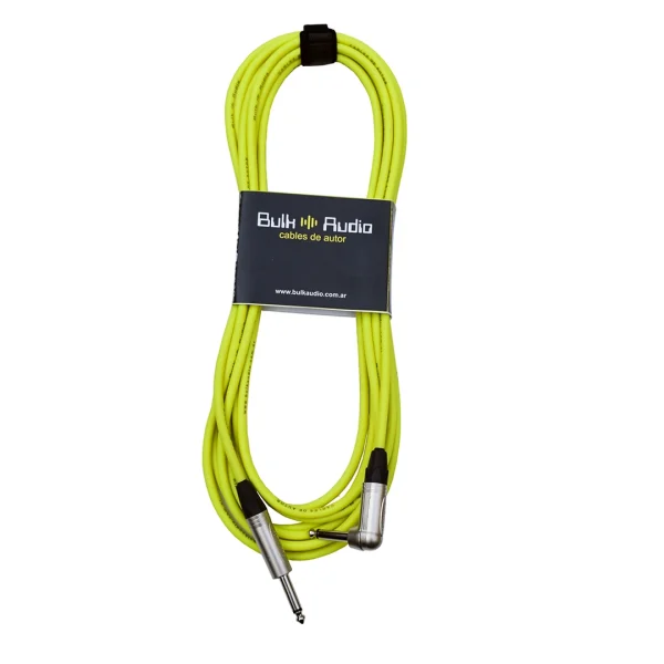 Cable de audio de PLUG 6.35 mm mono a PLUG 6.35 mm mono 90 grados [ROCK-90]