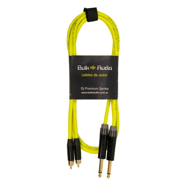 Cable de audio stereo de 2 RCA a 2 PLUG mono de 6.35 mm [SPEED N]