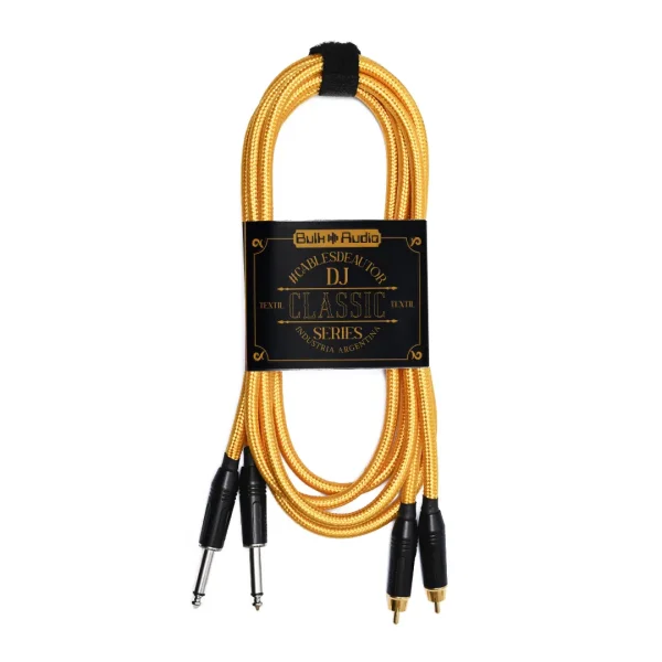 Cable de audio stereo de 2 RCA a 2 PLUG mono de 6.35 mm [SPEED T]